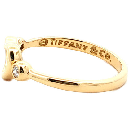 Tiffany & Co Open Heart Diamond Ring 18K Yellow Gold — view 4