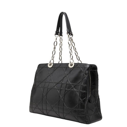 Dior Cannage Granville Chain Handbag Black Leather — view 2