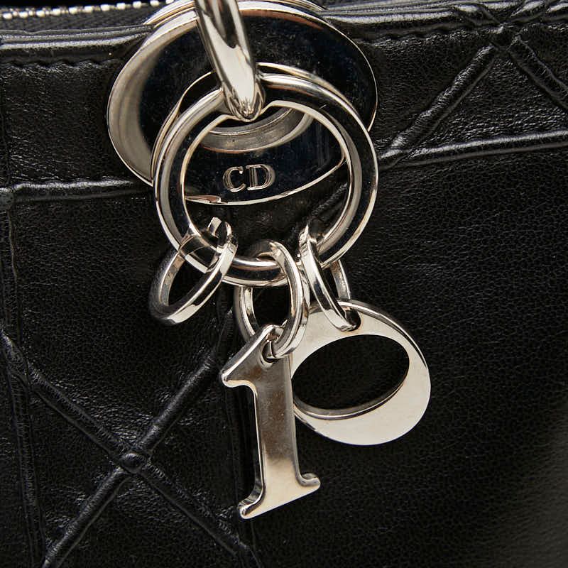 Dior Cannage Granville Chain Handbag Black Leather — view 8