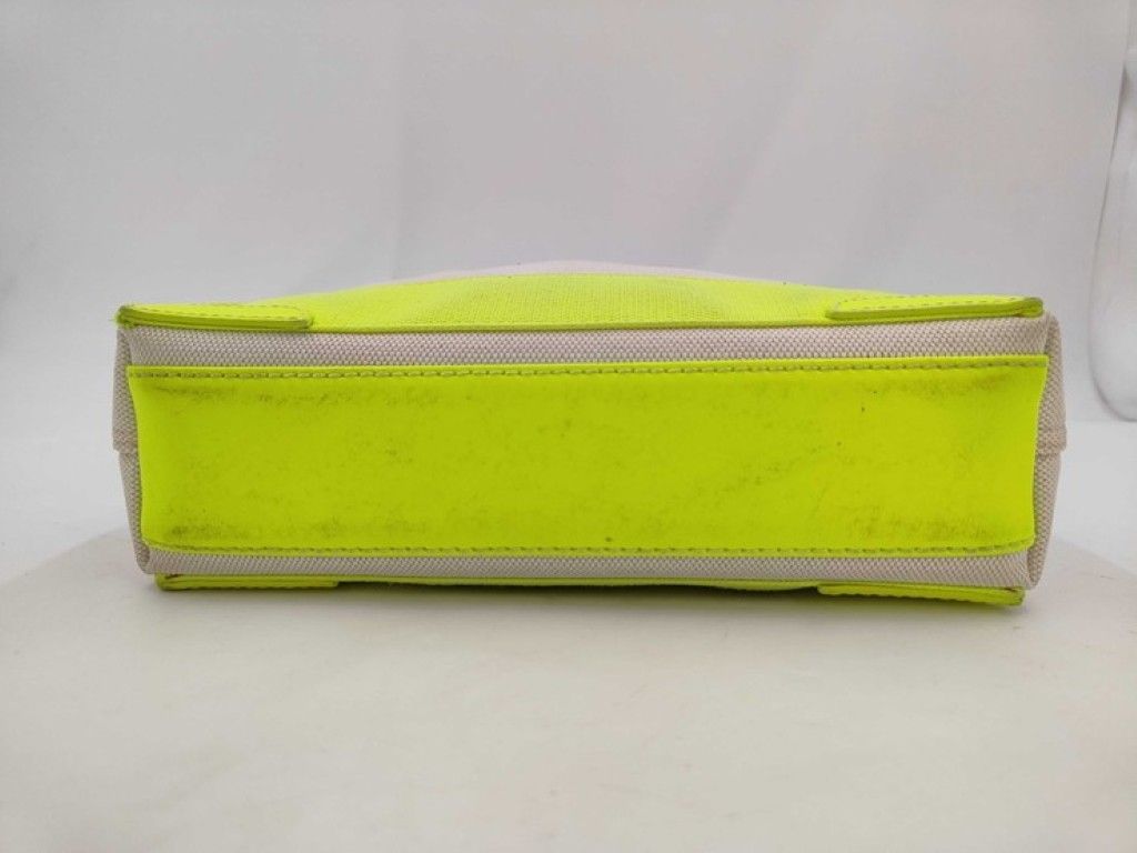 Balenciaga Handbag Navy Cabas XS Yellow Beige Canvas Leather 2-Way — view 3