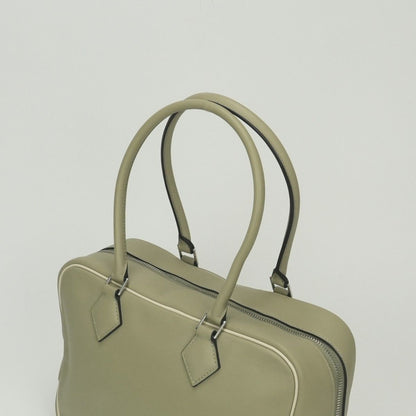 Hermes Plume 28 Tote Swift Sauge Cles Craie Green Beige Silver Handbag Veau — view 4