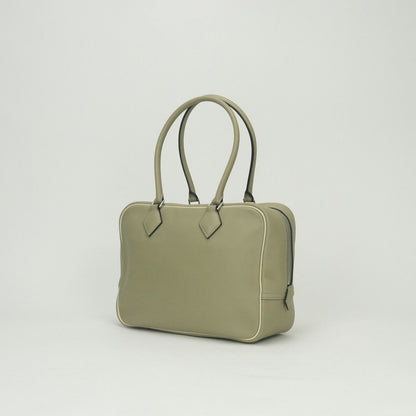 Hermes Plume 28 Tote Swift Sauge Cles Craie Green Beige Silver Handbag Veau — view 2
