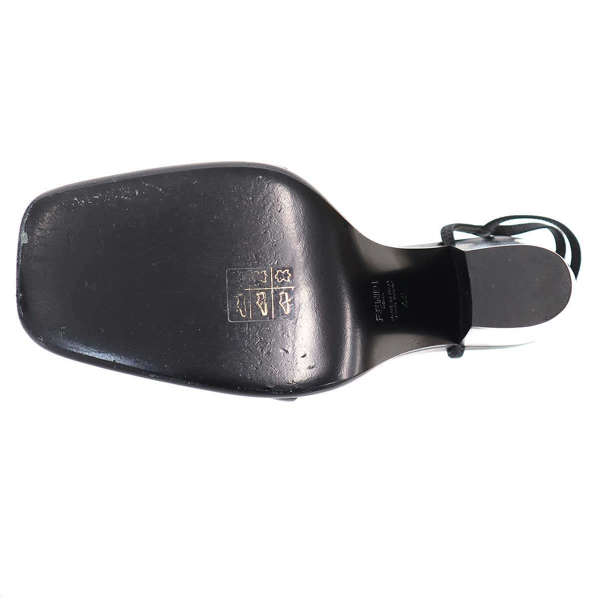 Fendi Square Toe Sandals Black — view 4