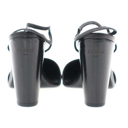 Fendi Square Toe Sandals Black — view 3