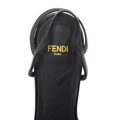 Fendi Square Toe Sandals Black — view 5