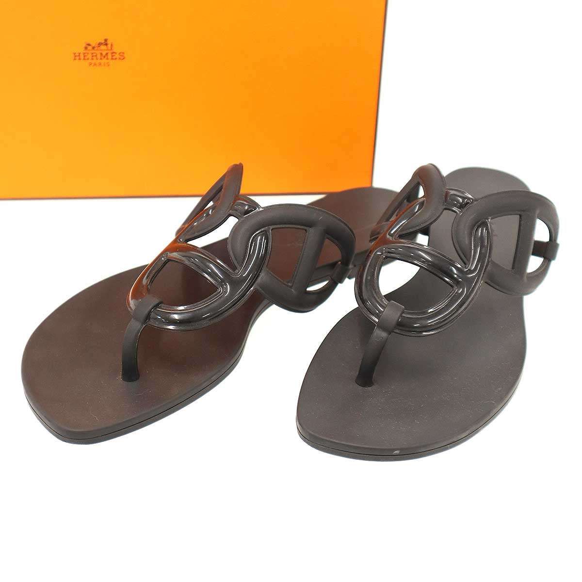 Hermes Egerie Sandals Black