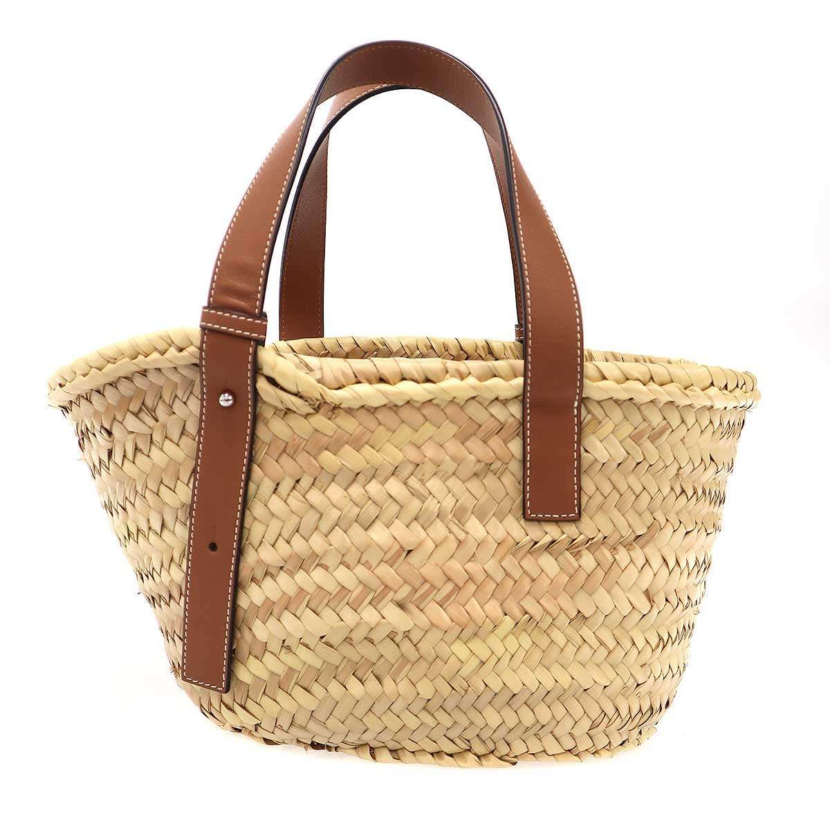 Loewe Smiley World Basket Small Bucket Tote Bag Beige — view 2