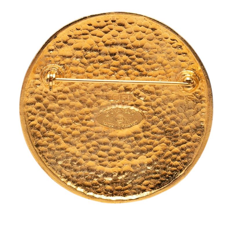 Chanel Round Brooch Gold Plated — view 2
