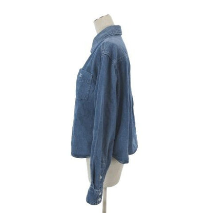 Celine Cotton Denim Shirt Long Sleeve Triomphe Embroidery S Indigo Whisper