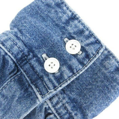 Celine Cotton Denim Shirt Long Sleeve Triomphe Embroidery S Indigo Whisper