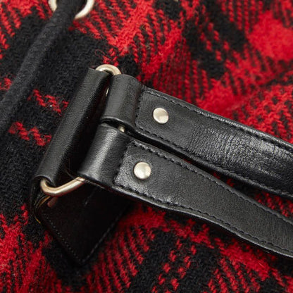 Saint Laurent Tweed Backpack Drawstring Red Leather — view 8