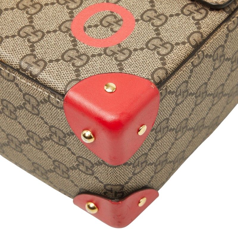 Gucci GG Small Bamboo Chain Shoulder Bag 2-Way Beige Red Leather — view 4