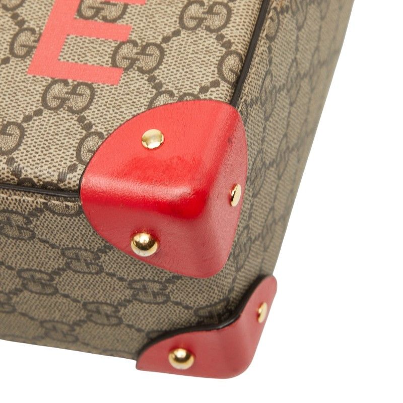 Gucci GG Small Bamboo Chain Shoulder Bag 2-Way Beige Red Leather — view 6
