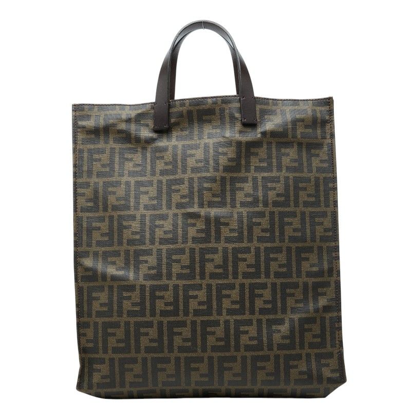 Fendi Zucca Tote Bag Brown Leather