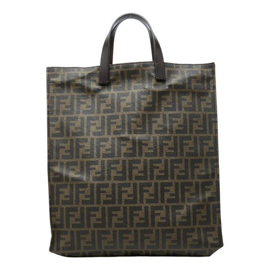 Fendi Zucca Tote Bag Brown Leather