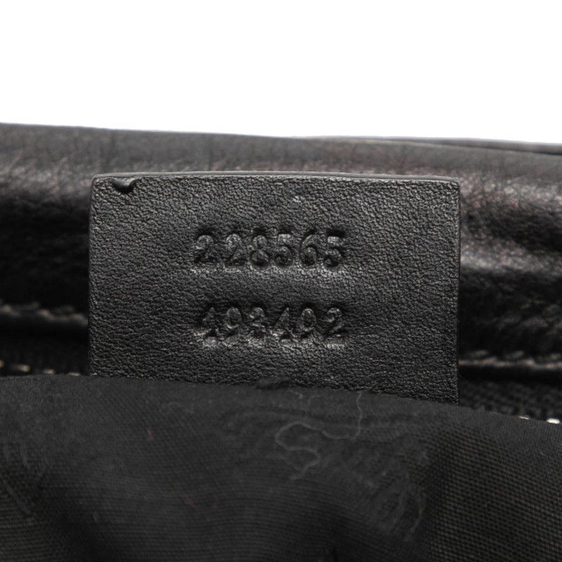 Gucci Studded Handbag Shoulder Clutch Black Leather — view 6