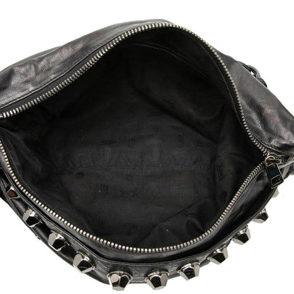 Gucci Studded Handbag Shoulder Clutch Black Leather — view 4