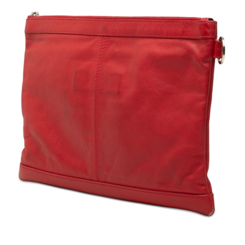 Balenciaga Classic Clip M Clutch Red Leather — view 2