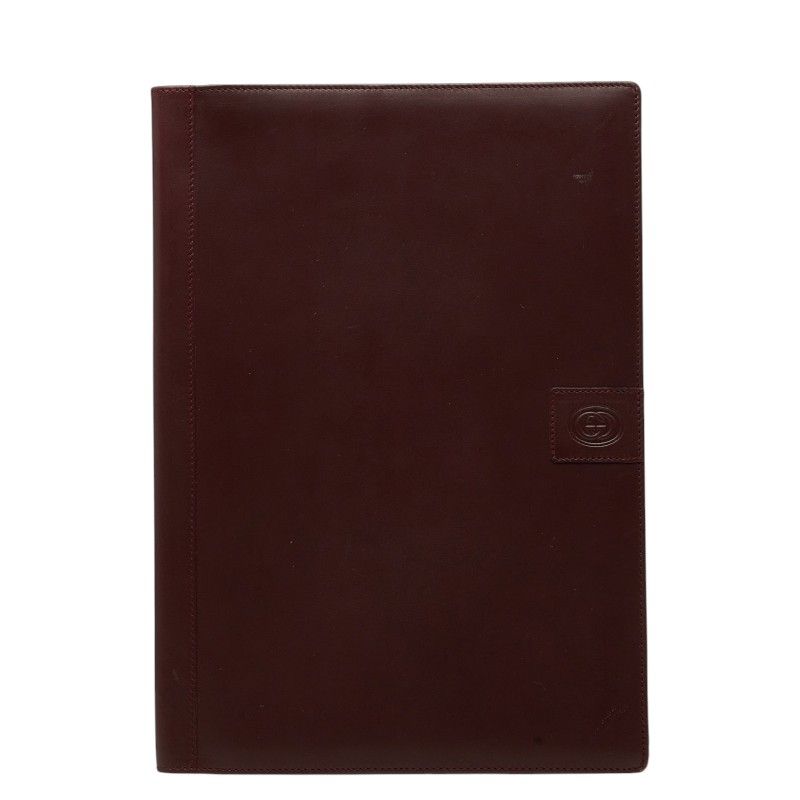 Gucci Document Case Wine Red Bordeaux Leather 1 Shoulder Bag