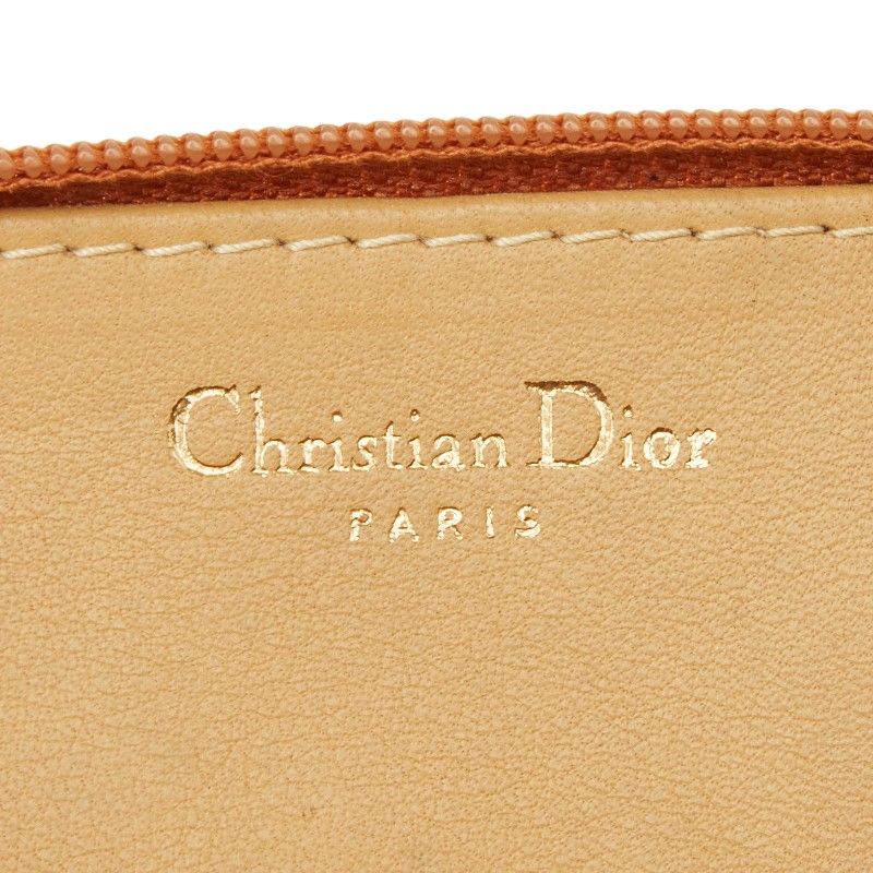 Dior CD Logo Pouch Vanity Case Brown Leather — view 7