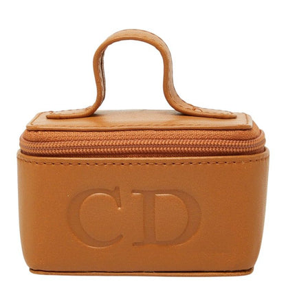 Dior CD Logo Pouch Vanity Case Brown Leather