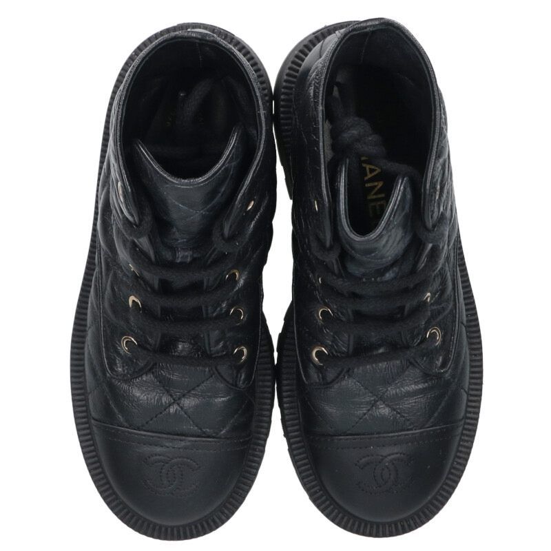 Chanel Quilted Boots Black — view 4