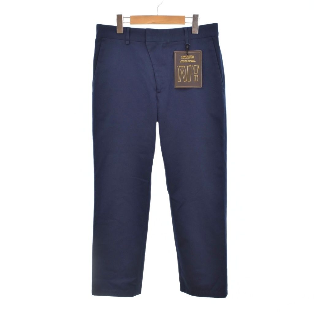 Louis Vuitton Staples Edition Cotton Poly Trousers Chino Pants 38 Navy