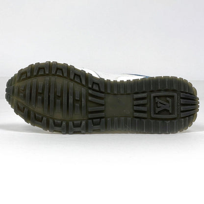 Louis Vuitton Run Away Sneakers Monogram LV Shoes Denim Leather White Blue — view 2
