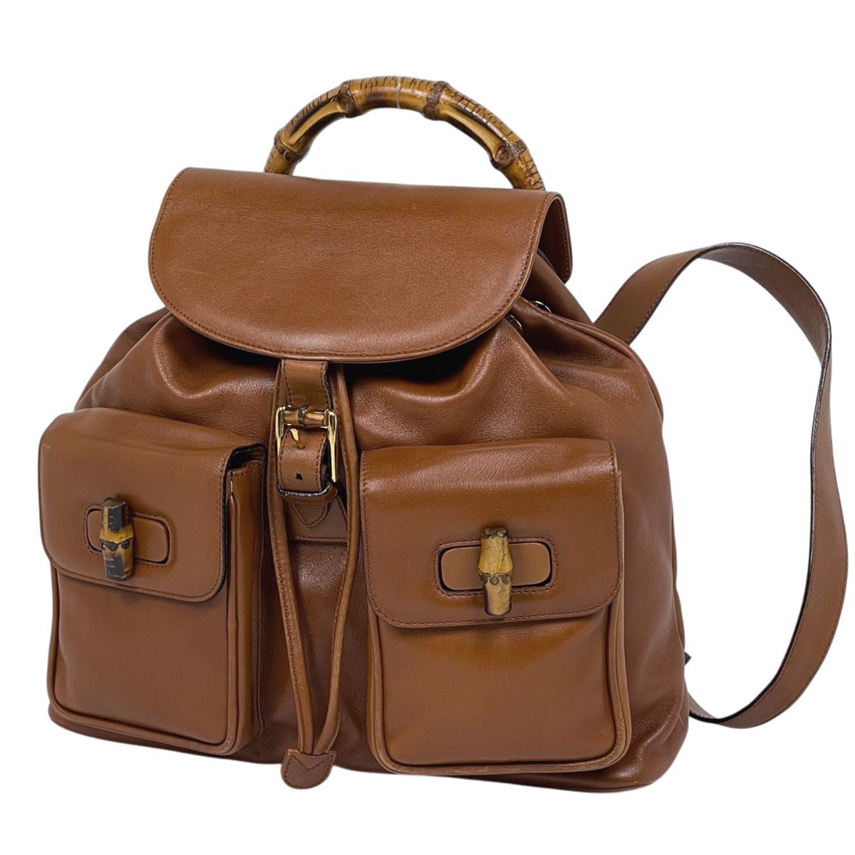 Gucci Bamb Backpack Leather Brown