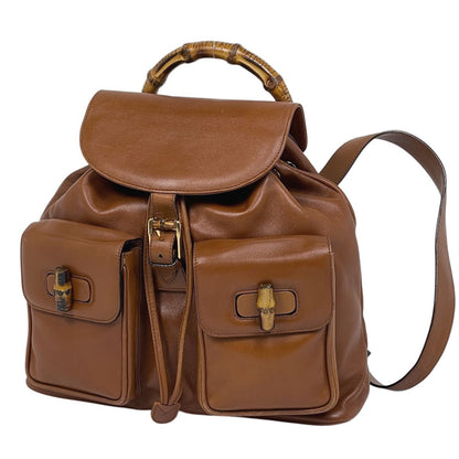Gucci Bamb Backpack Leather Brown