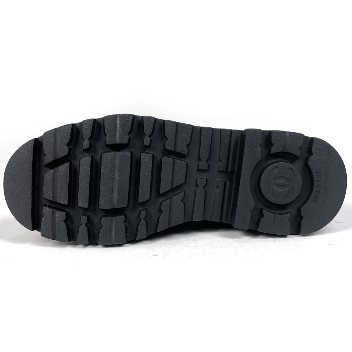 Chanel CC Logo Loafers Platform Shoes Leather Black — view 2