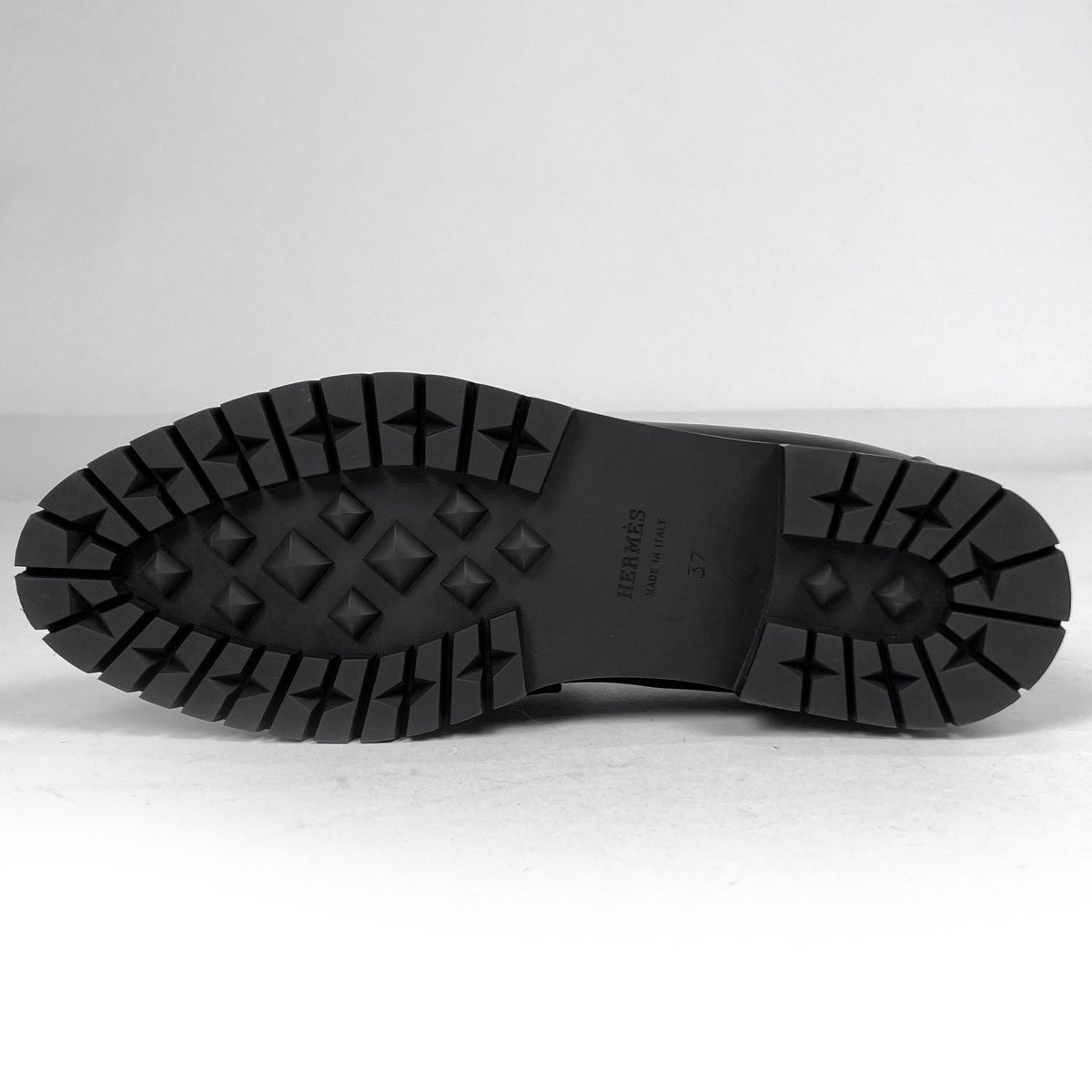 Hermes Moccasins Montmartre Logo Shoes Leather Black White — view 2