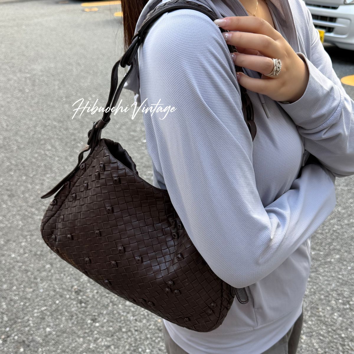 Bottega Veneta Shoulder Bag Leather Brown Vintage