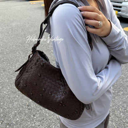 Bottega Veneta Shoulder Bag Leather Brown Vintage