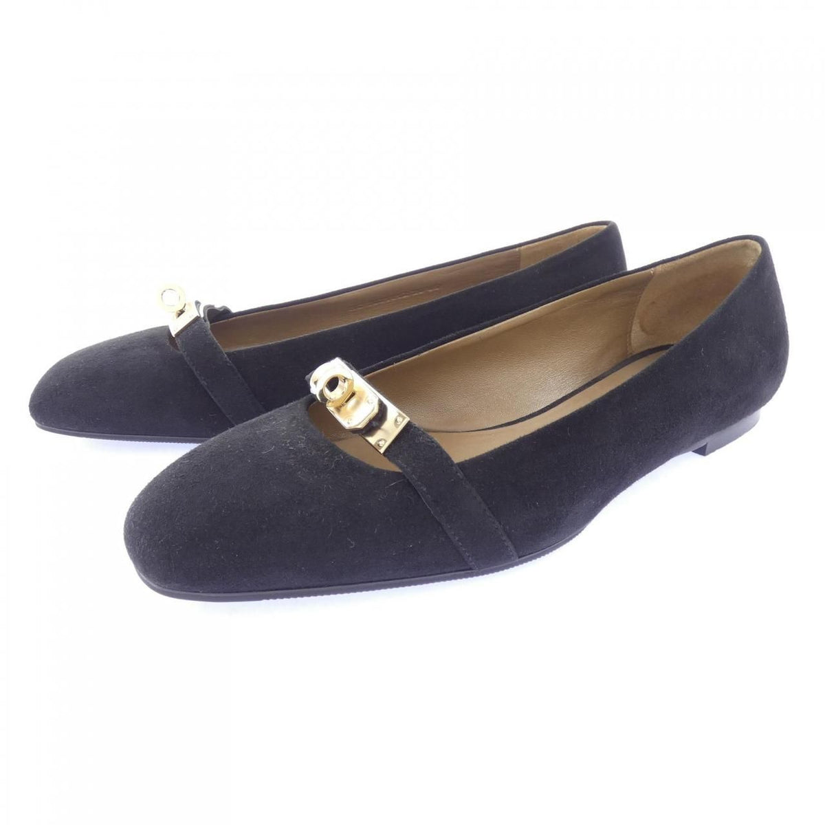 Hermes Bilbao Kelly Buckle Flat Shoes — view 3