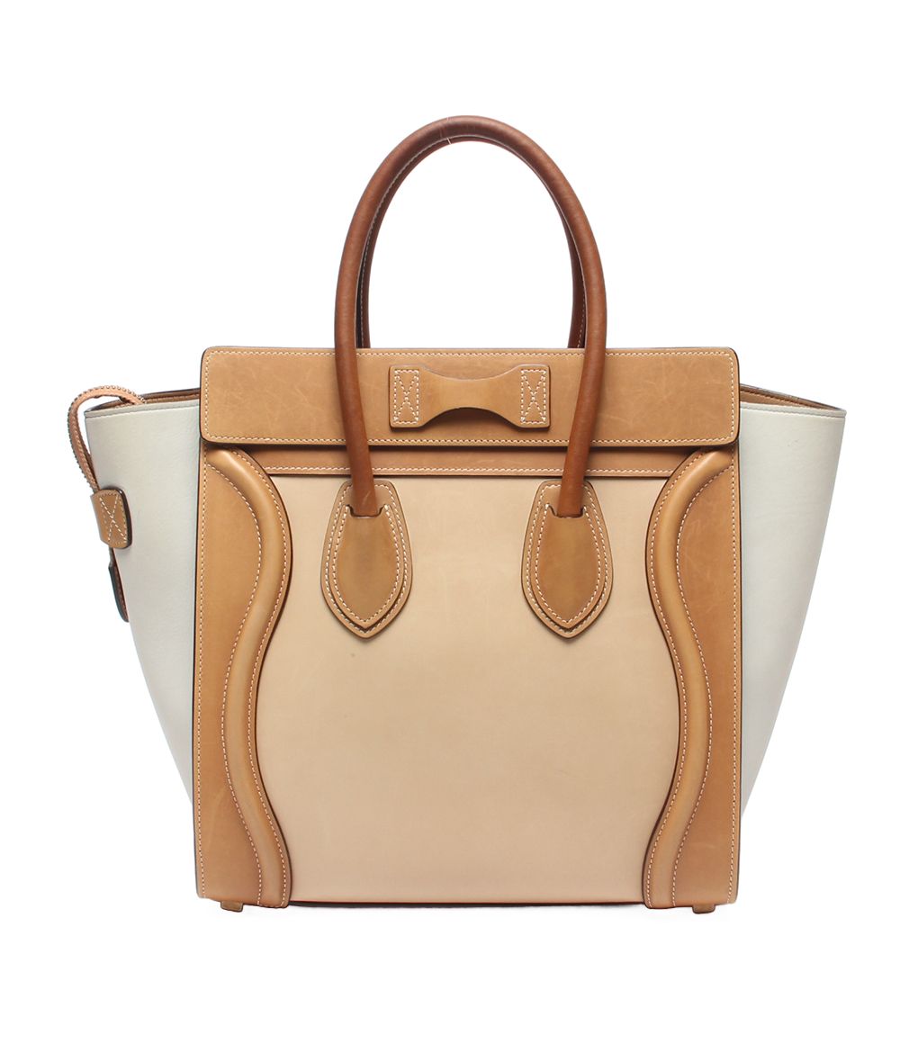 Celine Luggage Micro Handbag Beige Tan — view 2