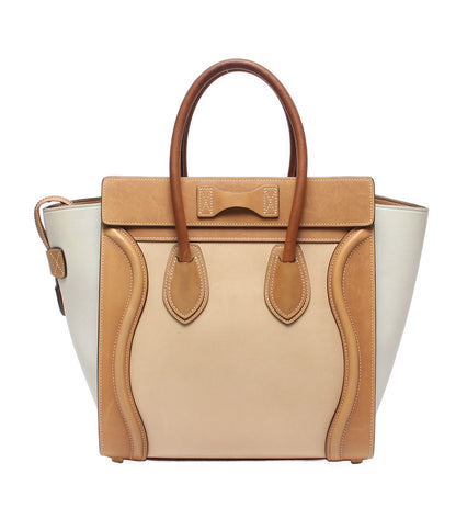 Celine Luggage Micro Handbag Beige Tan — view 2