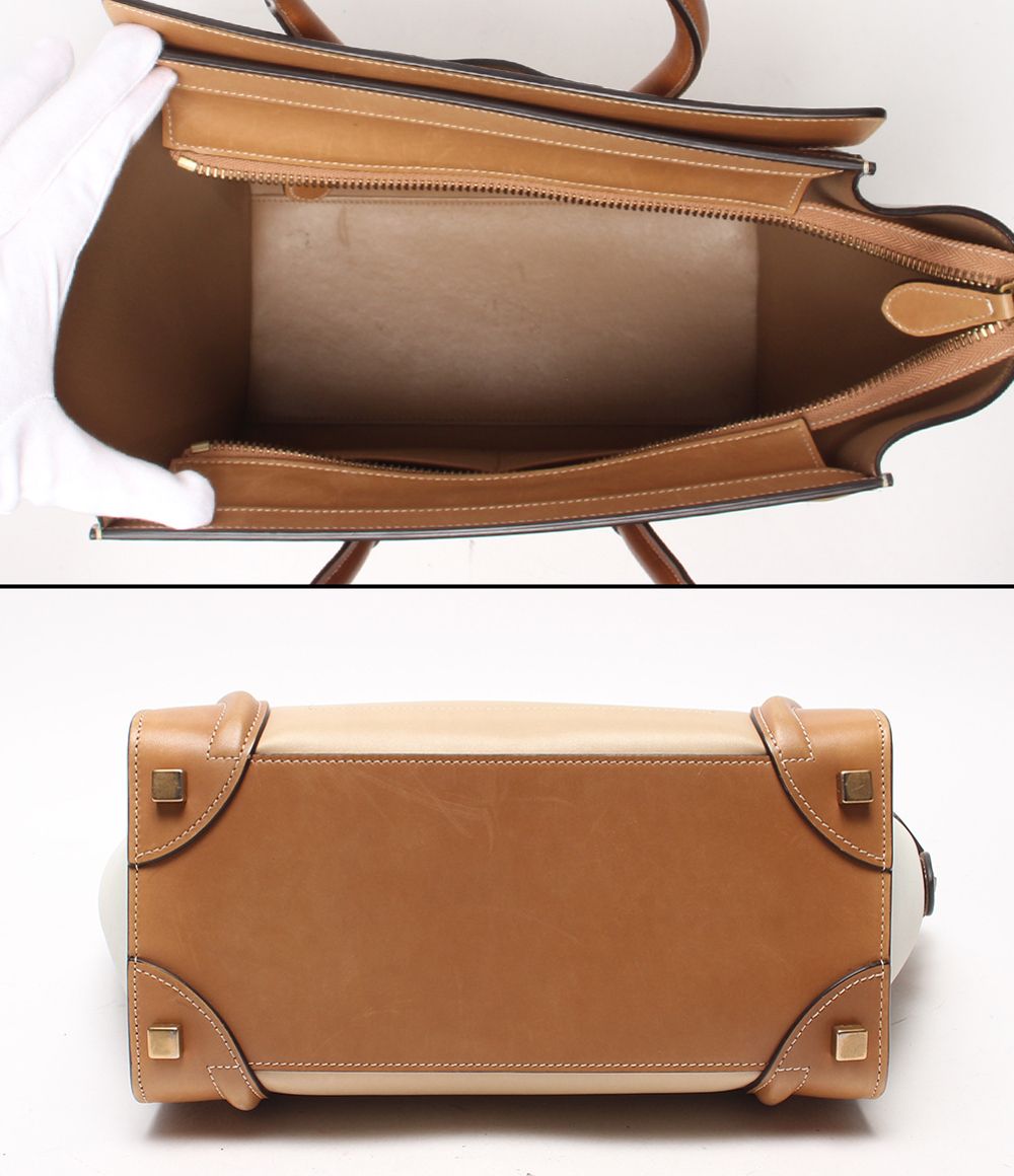 Celine Luggage Micro Handbag Beige Tan — view 4