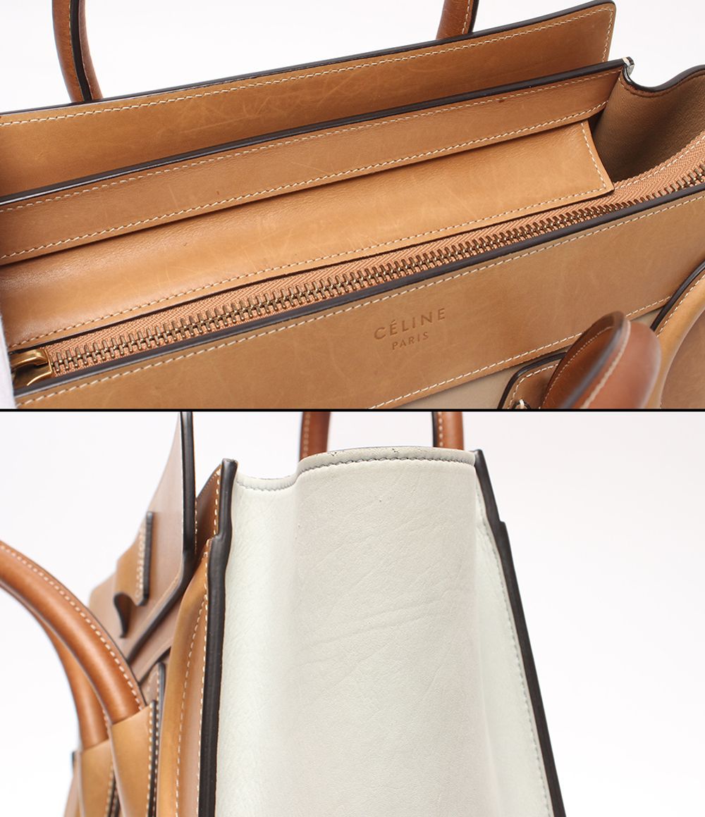 Celine Luggage Micro Handbag Beige Tan — view 7