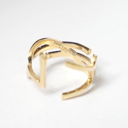 Saint Laurent Paris Ring YSL Logo Gold — view 5