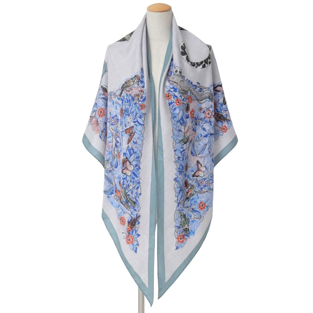 Hermes Jungle Love Triangle Jean Shawl Scarf