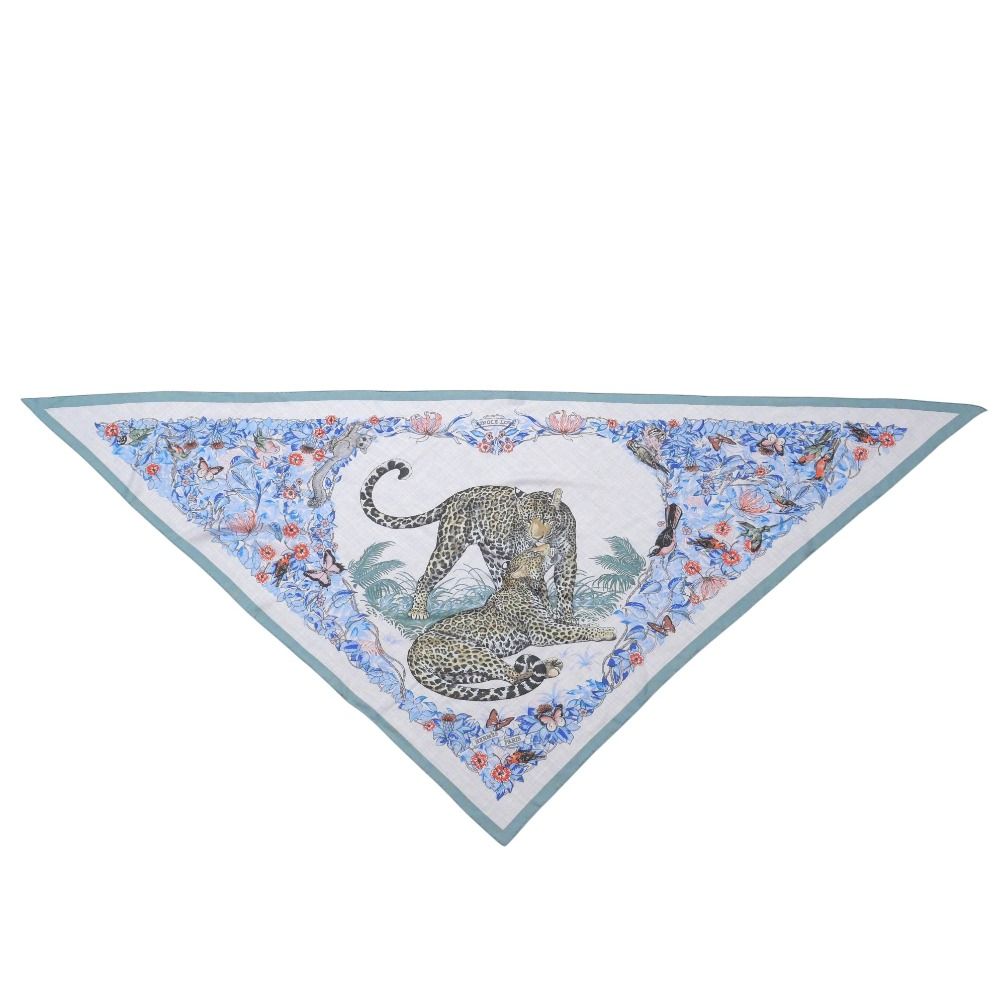 Hermes Jungle Love Triangle Jean Shawl Scarf — view 3