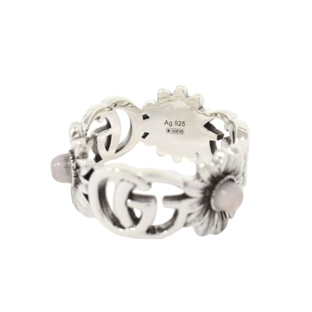 Gucci Double Mother Of Pearl Ring Silver — view 2