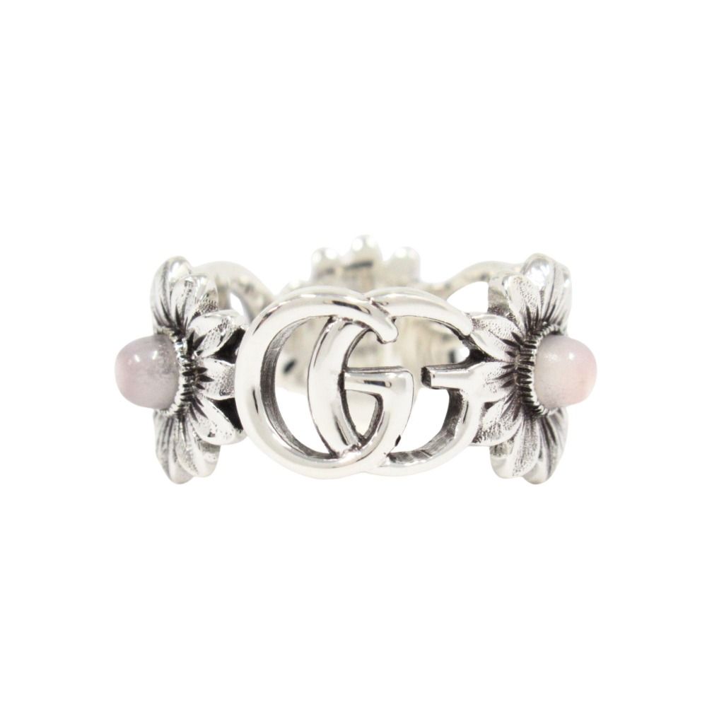 Gucci Double Mother Of Pearl Ring Silver