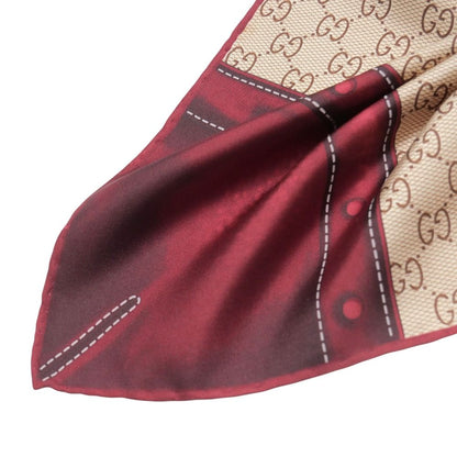 Gucci Scarf GG Monogram Belt Motif Silk Twill — view 5
