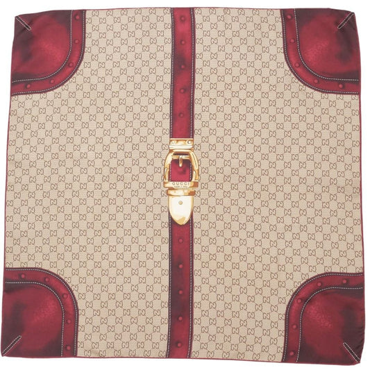 Gucci Scarf GG Monogram Belt Motif Silk Twill