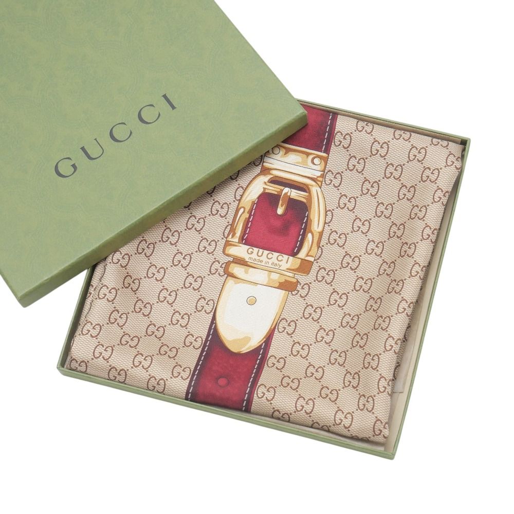 Gucci Scarf GG Monogram Belt Motif Silk Twill — view 2