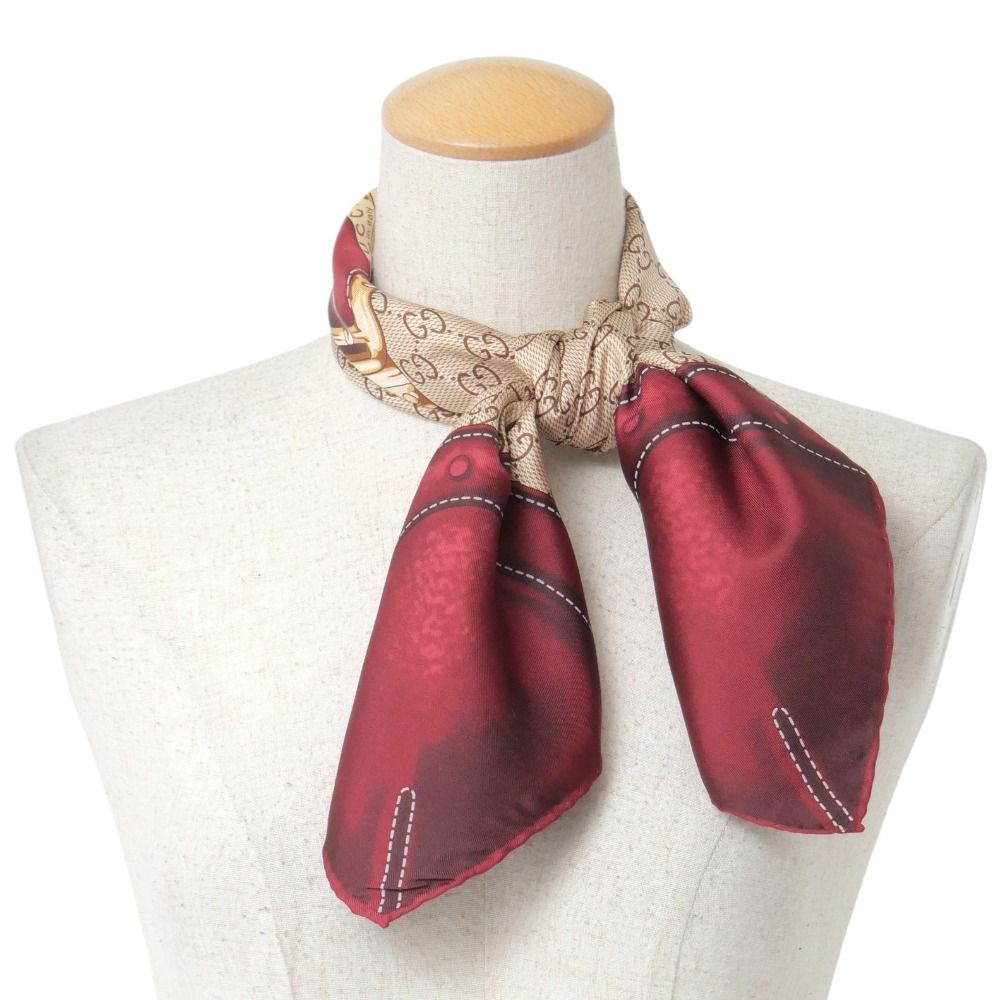 Gucci Scarf GG Monogram Belt Motif Silk Twill — view 3