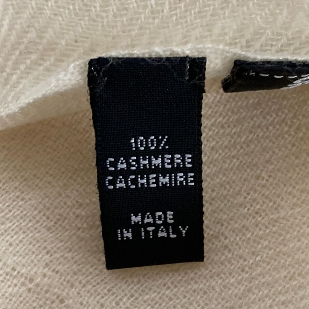 Chanel Pearl CC Logo Cashmere Large Shawl Ivory Scarf — view 6