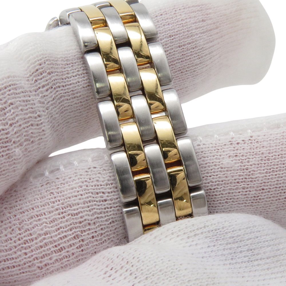 Cartier Panthere MM 2 Row SS 18K Yellow Gold Watch Quartz Ivory Dial — view 8